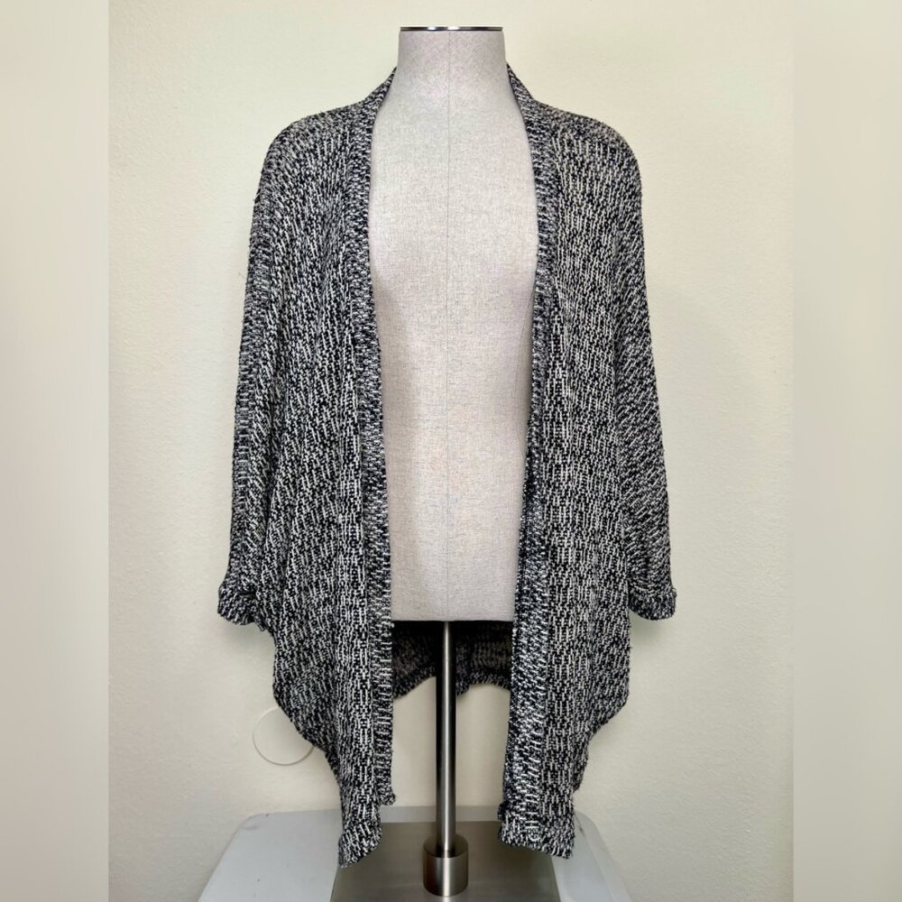 Painted Threads Black & Tan Knit Dolman Sleeve Cocoon Sweater Size Medium